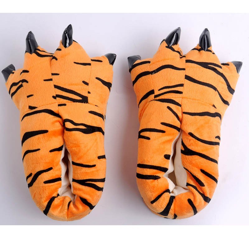 

Тапочки лапы кигуруми Kigurumi Комнатные Детские Оранжевый Тигры Плюшевые Тканевые 35-38 (3052/3)