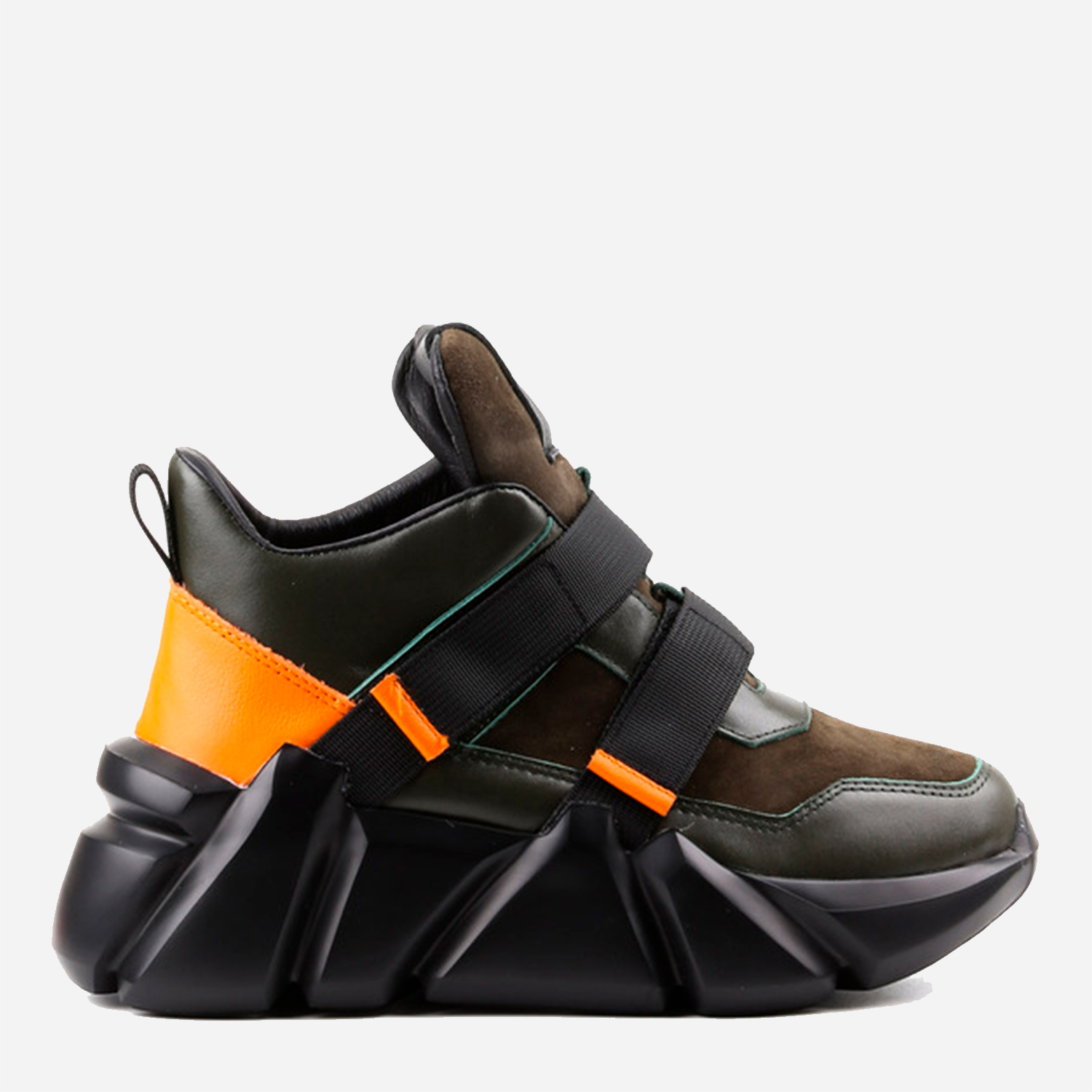 Акція на Жіночі зимові черевики низькі Le'BERDES 00000013819 38 24.5 см Хакі з оранжевим від Rozetka