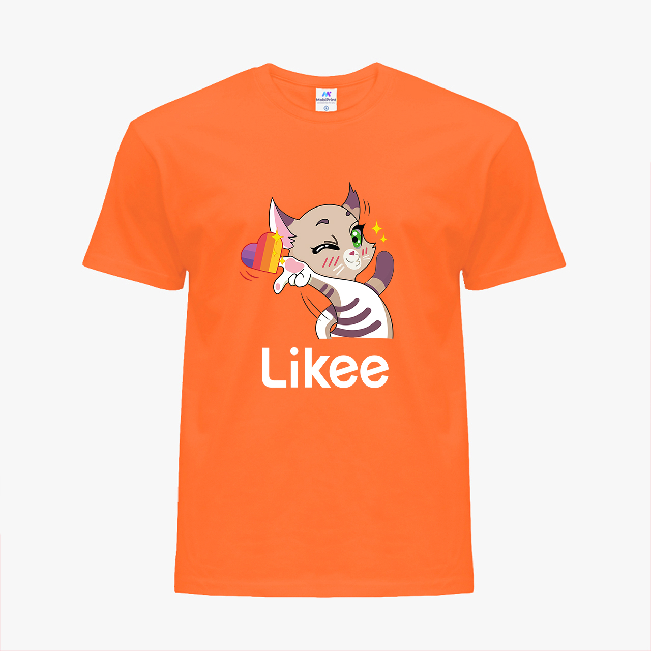 

Детская футболка для девочек Лайк Кот (Likee Cat) (25186-1032-52) 134-140 см Хлопок Оранжевый