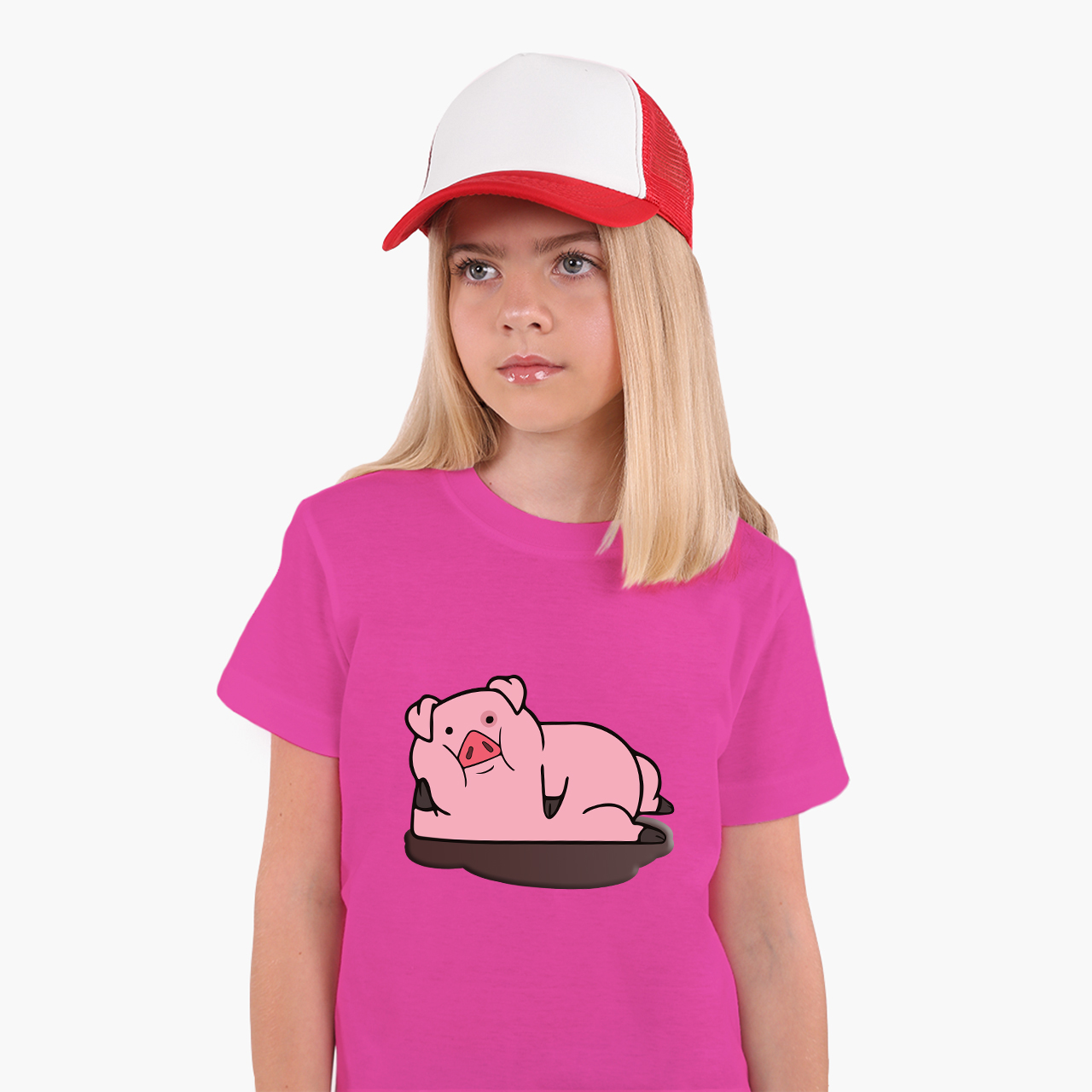 

Детская футболка для девочек Гравити Фолз Пухля (Gravity Falls Waddles) (25186-2626-71) 158-164 см Хлопок Темно-розовый