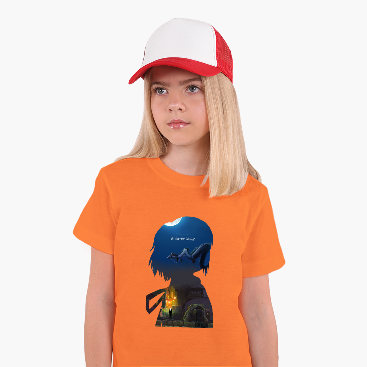 

Детская футболка для девочек Унесённые призраками (Spirited Away) (25186-2828-53) 146-152 см Хлопок Оранжевый