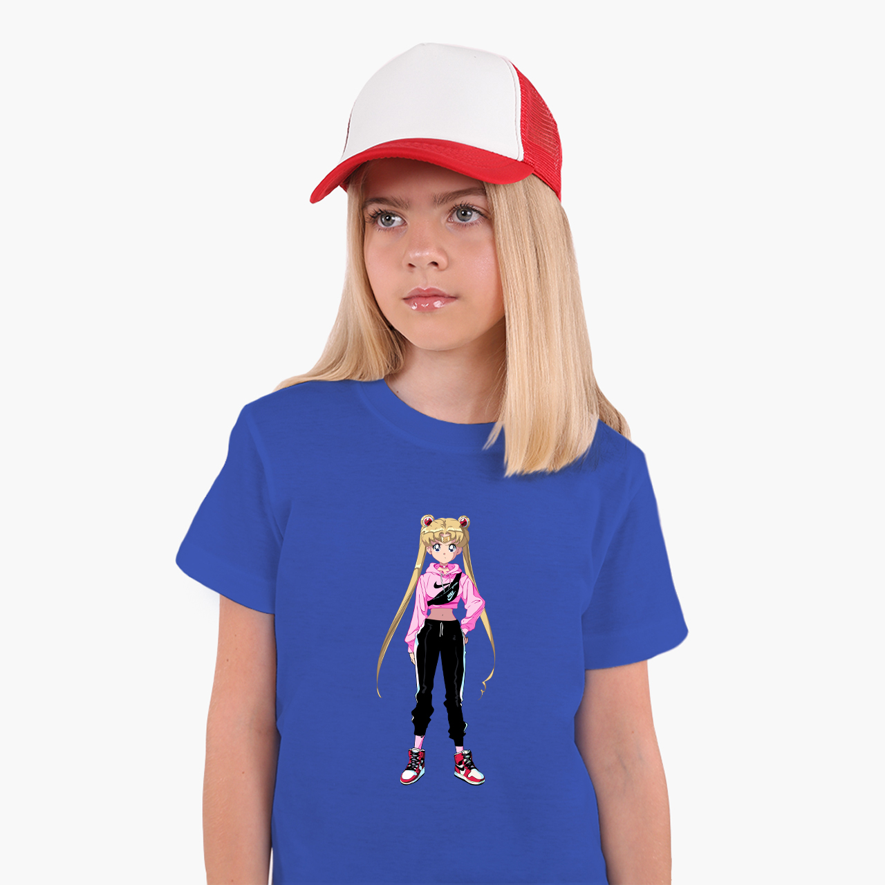 

Детская футболка для девочек Сейлор Мун (Sailor Moon) (25186-2927-62) 122-128 см Хлопок Синий