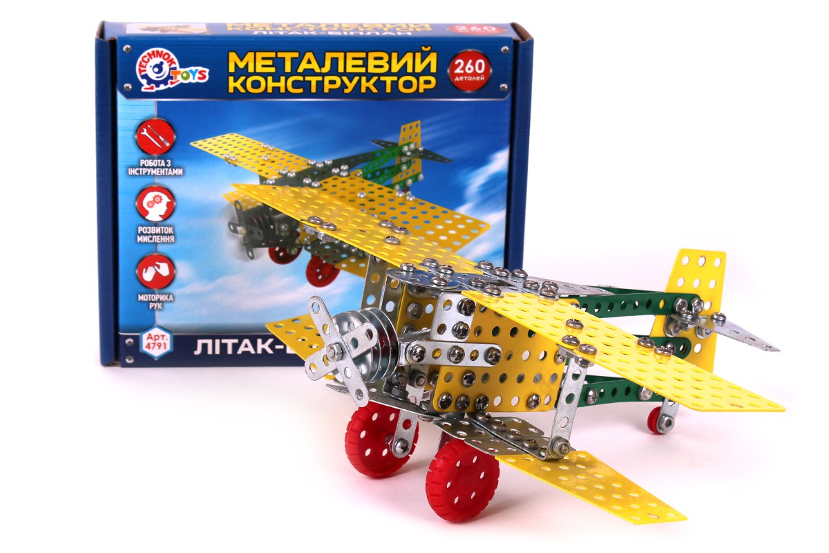 

Конструктор металлический «Самолет-биплан», 260 деталей(4791)