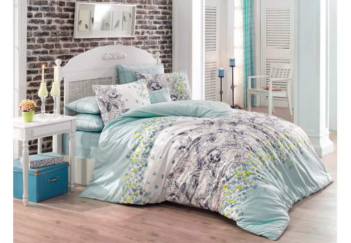 

Постельное бельё Majoli Mona v2 Yesil 200x220 Разноцветный