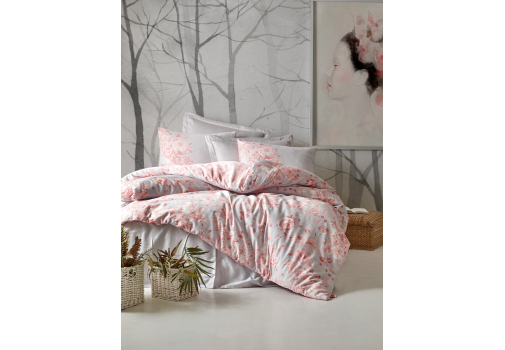 

Комплект постельного белья Cotton Box Jardin Серо-розовый