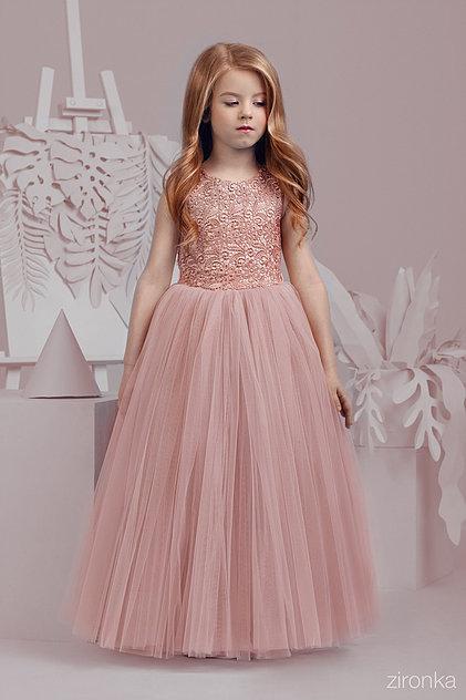 

Платье нарядное в пол для девочки Porcelian Dolls Зіронька 4074-3 капучино 128