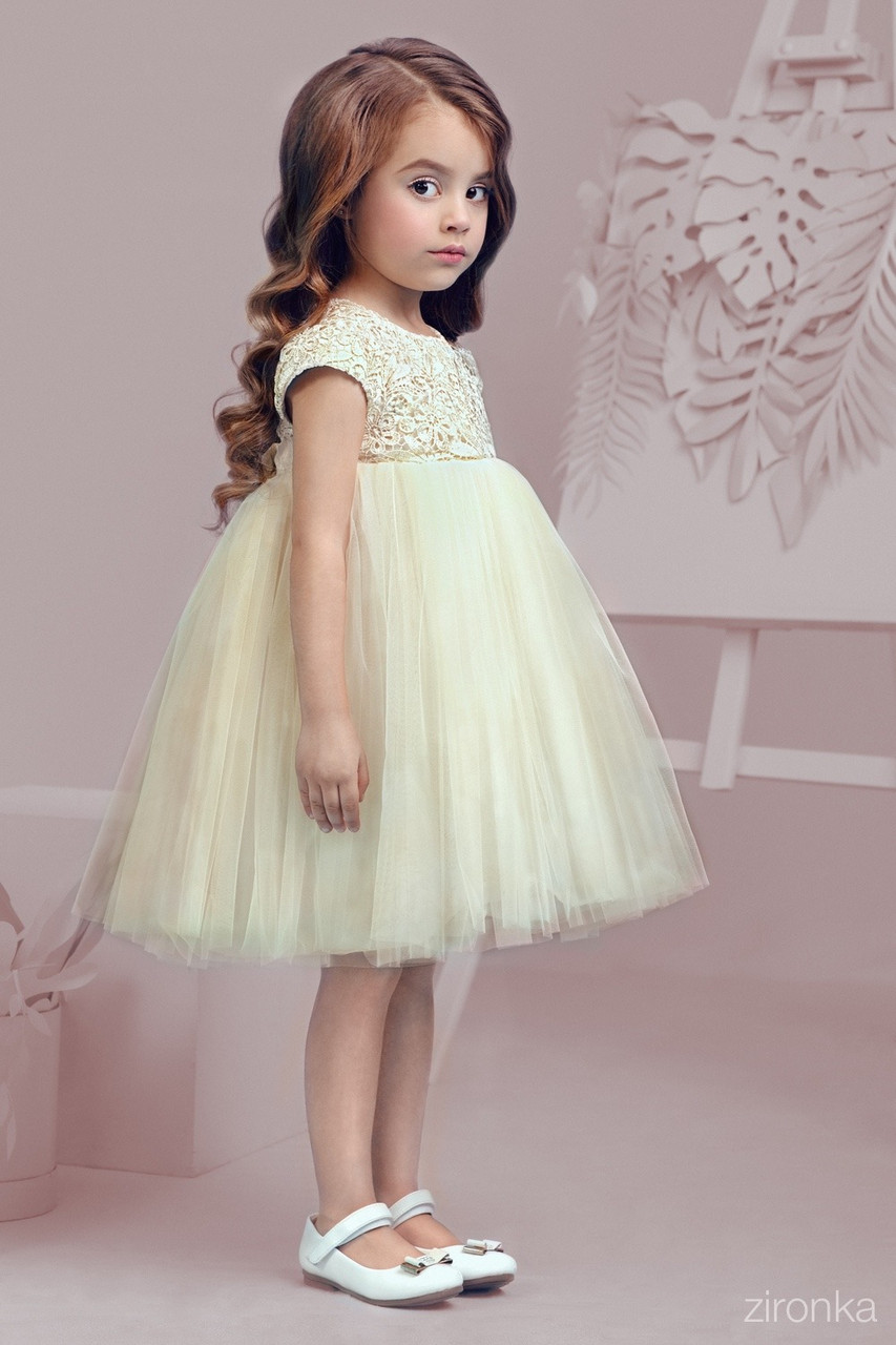 

Платье нарядное для девочки Porcelian Dolls Зіронька 4072-2 шампань 86