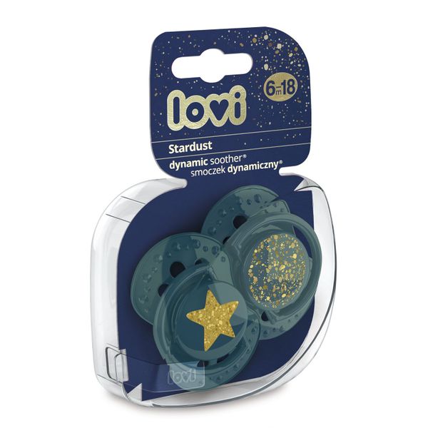 

Пустышка силиконовая динамическая Stardust, 6-18 мес, 2 шт, зеленая, 22/894_green, LOVI (5903407993614)