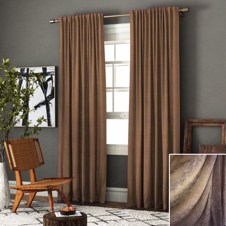 

Комплект Штор Микровелюр Коричневий 150х260