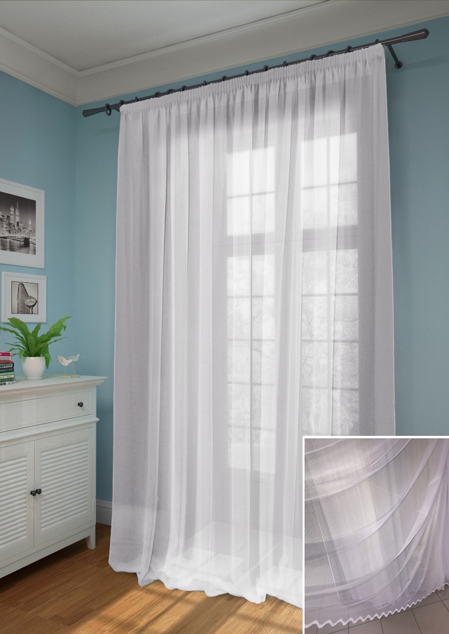 

Тюль Фатин Сетка Белая 300х270