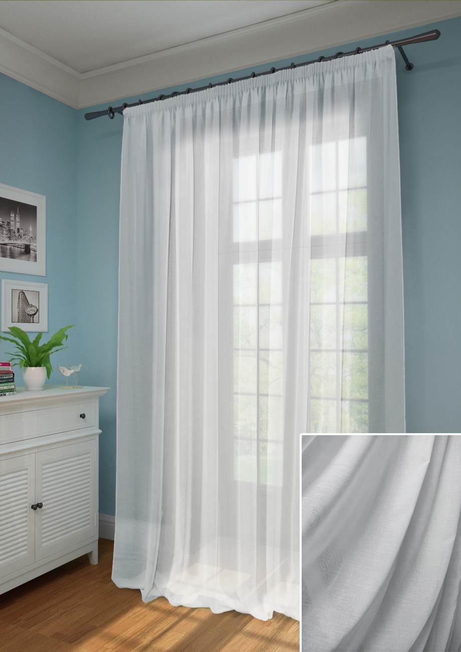 

Тюль Лён Белая 400х250