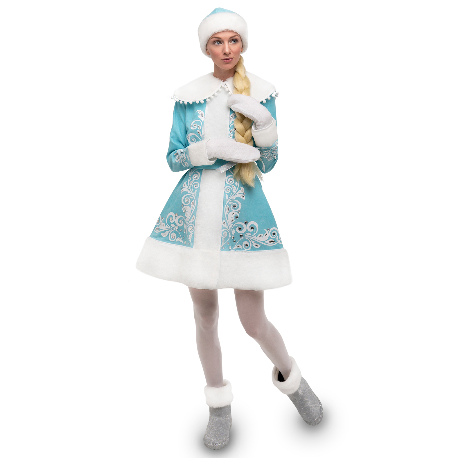 

Костюм Снегурочки Лазурная Santa Store Голубой ML 00154-ML