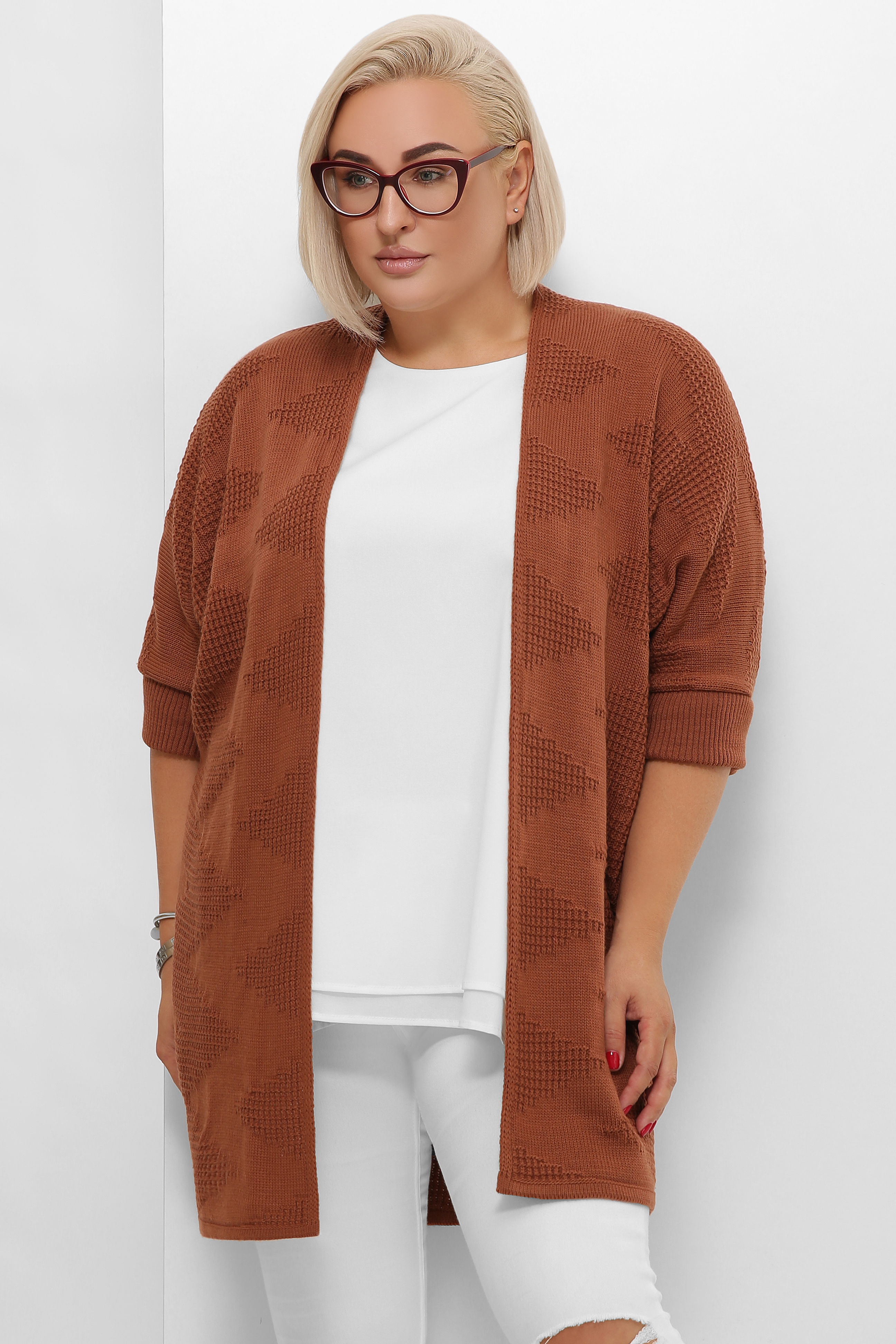 

Женский MarSe-MS вязаный кардиган с красивыми элементами вязки цвет терракот - (198 терракот, Женский MarSe-MS вязаный кардиган с красивыми элементами вязки цвет терракот 46-54 (198 терракот)