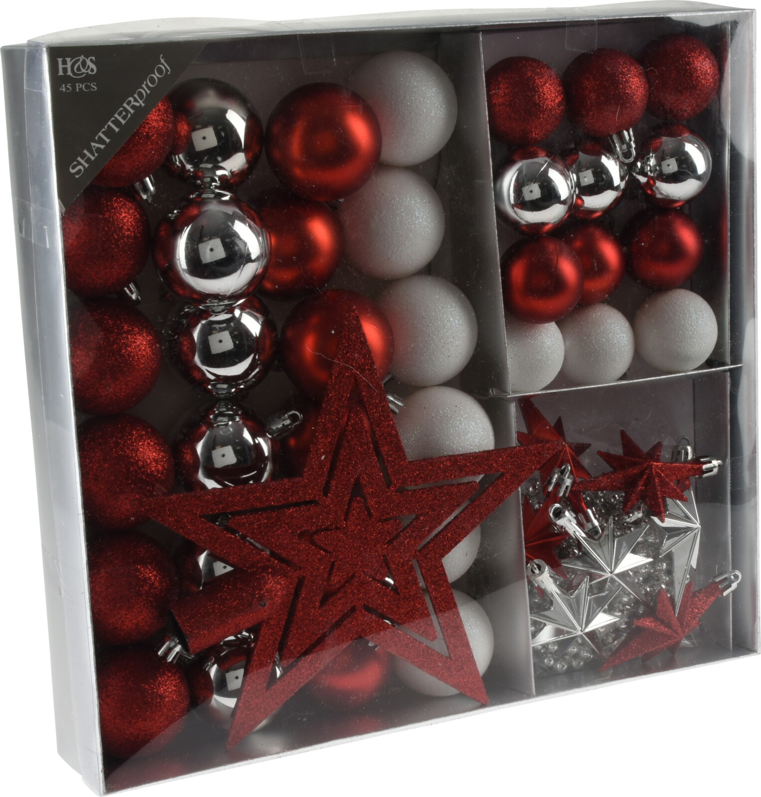 

Набор елочных игрушек Home & Styling Collection 45 штук Белый + красный (CAN219530)