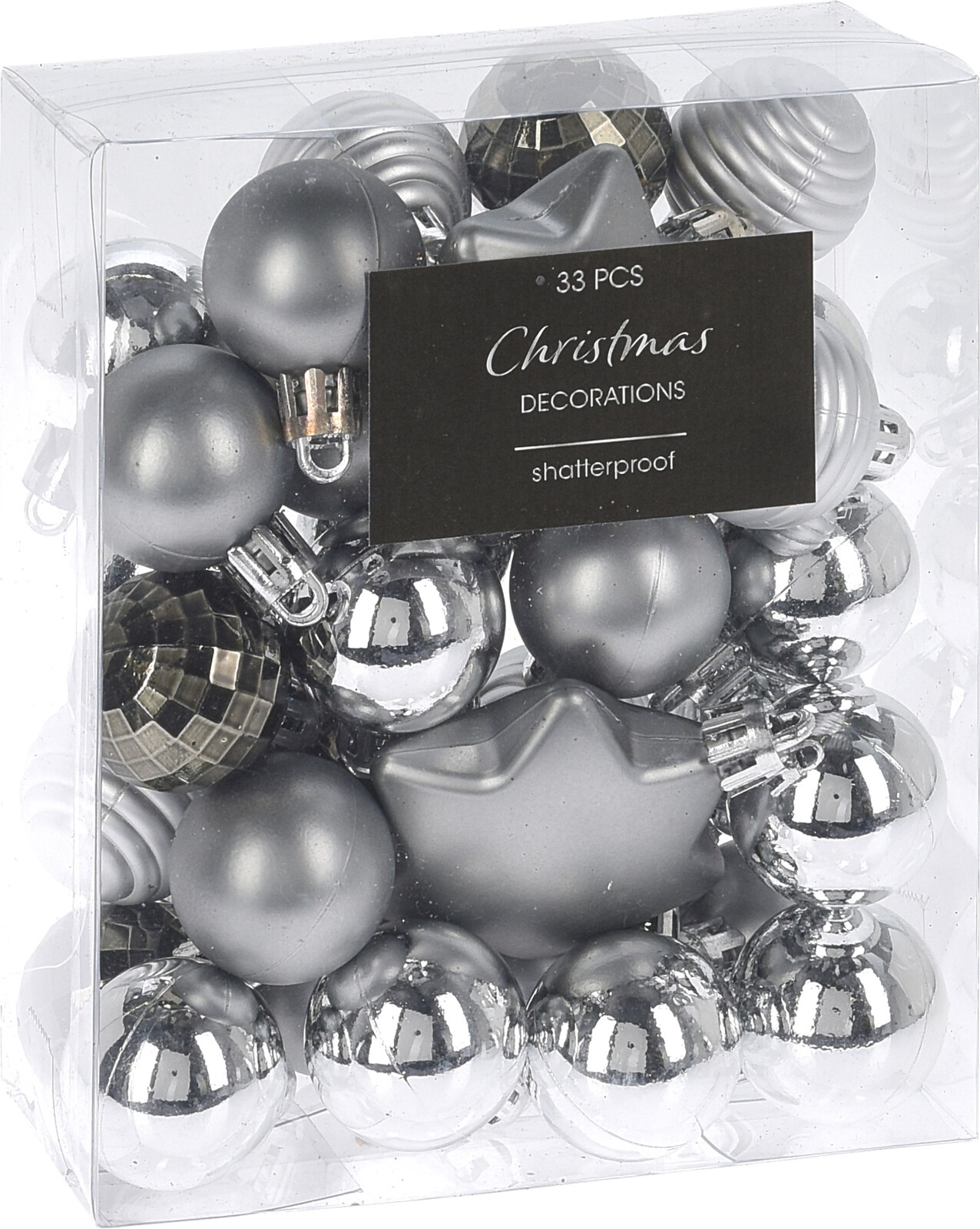 

Набор елочных игрушек Christmas Decoration 33 штуки Серый (CAN222570)