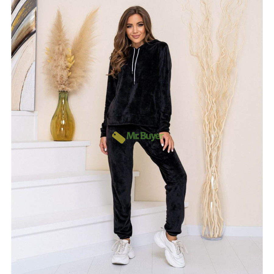

Женский велюровый спортивный костюм Черный M размер