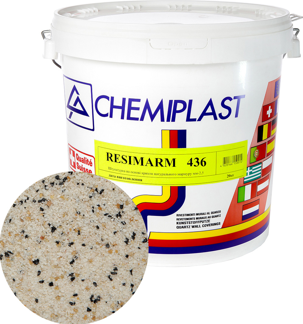 

Декоративна штукатурка CHEMIPLAST RESIMARM 436 мармур 2,5 мм 20 кг (4820166150281-mg)