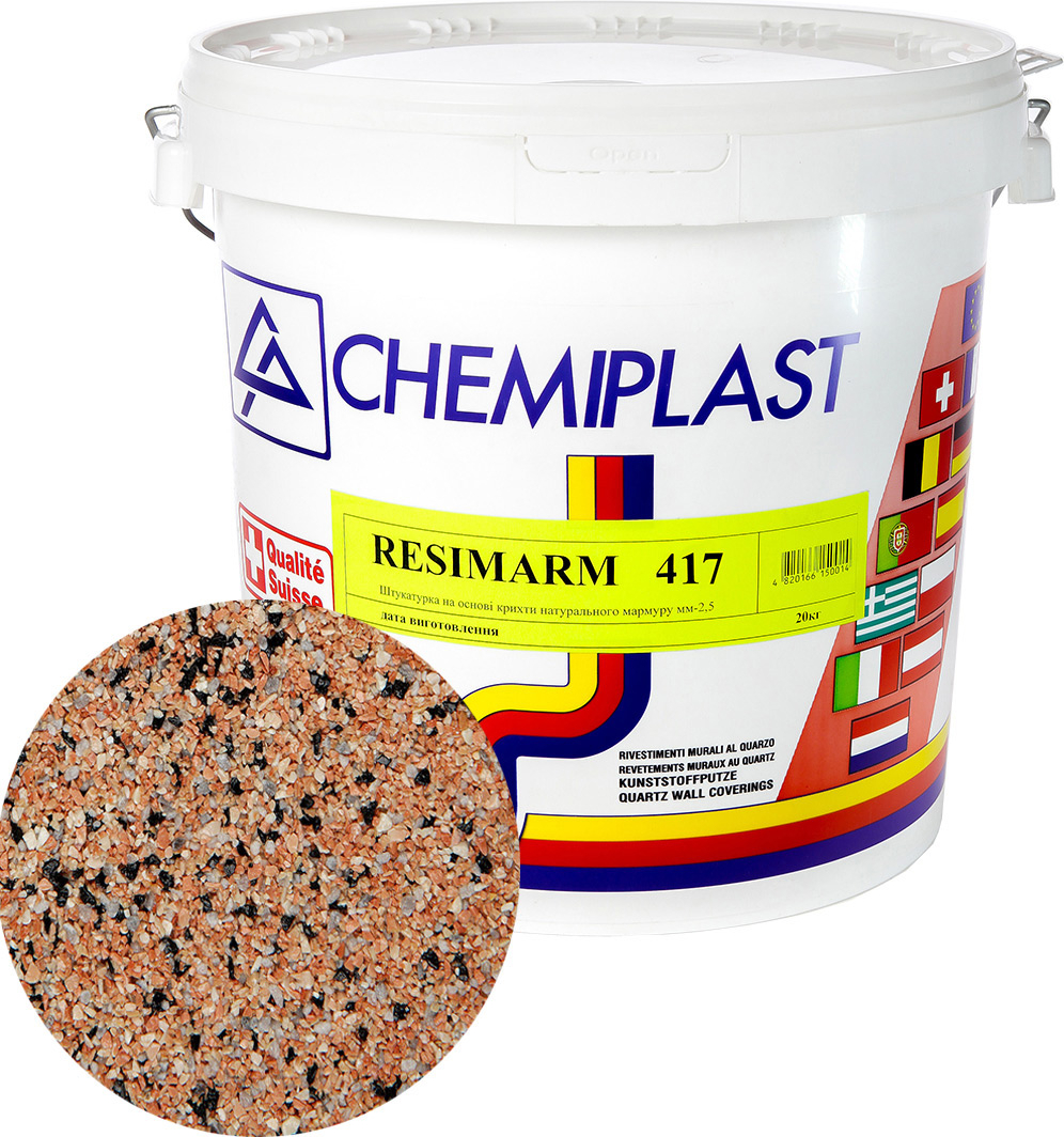 

Декоративна штукатурка CHEMIPLAST RESIMARM 417 мармур 2,5 мм 20 кг (4820166150120-mg)