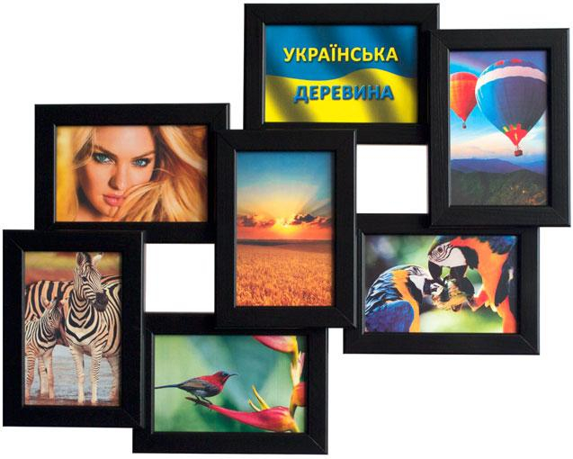 

Деревянная мультирамка на 7 фото черная (SKU_231195248-mg)