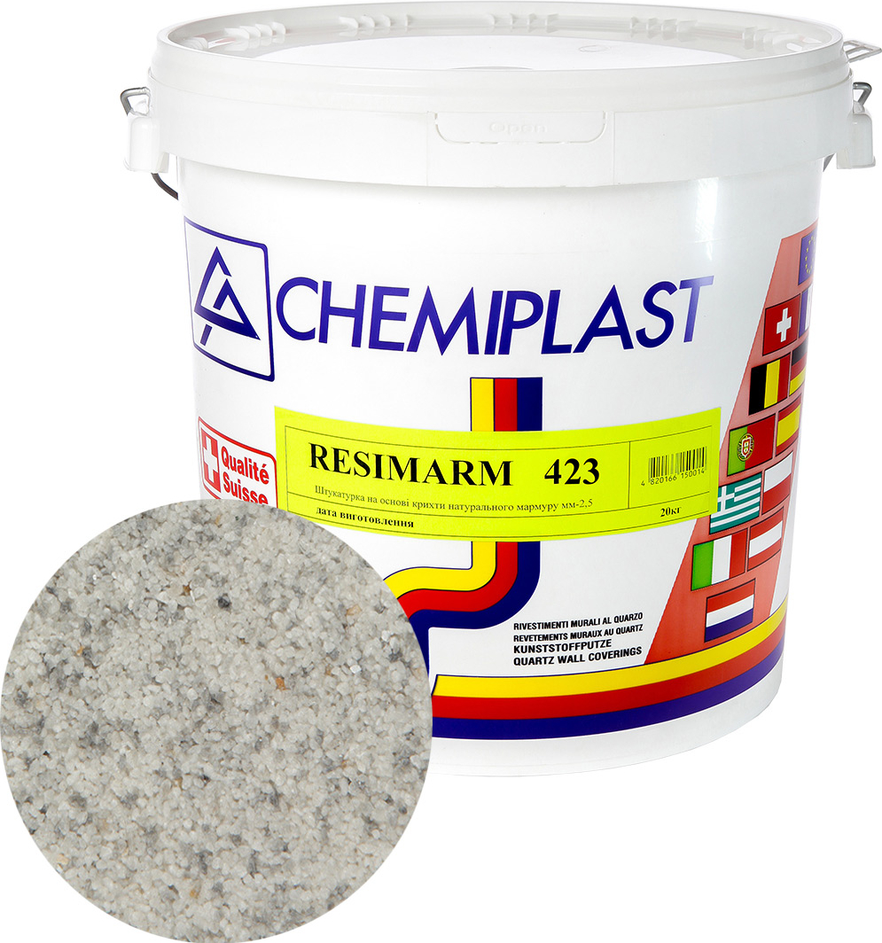 

Декоративна штукатурка CHEMIPLAST RESIMARM 423 мармур 2,5 мм 20 кг (4820166150175-mg)