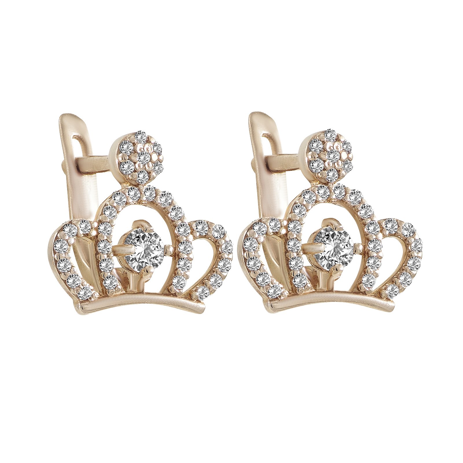 

Серьги из красного золота с куб. циркониями 1760461
