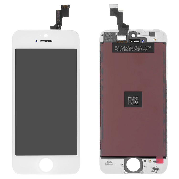 

Дисплей для iPhone 5S, iPhone SE, білий, із сенсорним екраном, з рамкою, HC