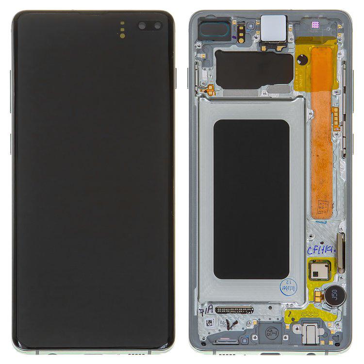 

Дисплей для Samsung G975 Galaxy S10 Plus, зелений, із сенсорним екраном, з рамкою, Original (PRC), prism Green, original glass
