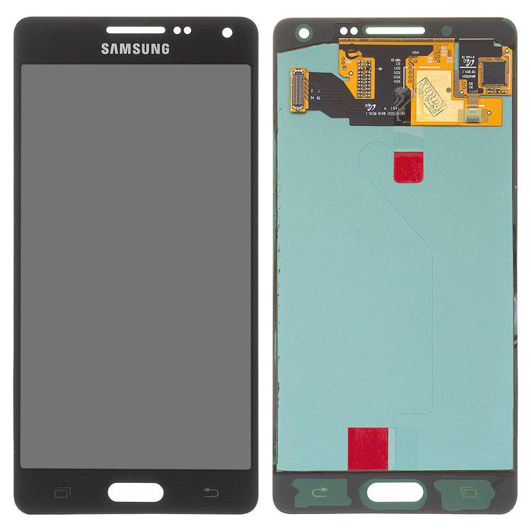 

Дисплей для Samsung A500 Galaxy A5, чорний, із сенсорним екраном, оригінал (переклеєне скло)