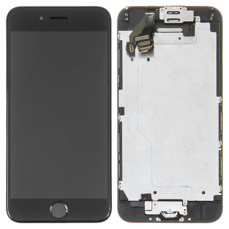 

Дисплей для iPhone 6, чорний, із сенсорним екраном, з рамкою, AAA, Tianma, зі шлейфом кнопки HOME, з камерою, з динаміком