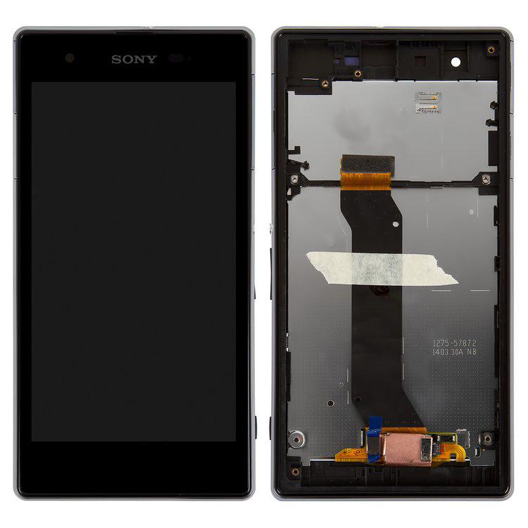 

Дисплей для Sony C6916 Xperia Z1s, чорний, із сенсорним екраном, з рамкою, Original (PRC)