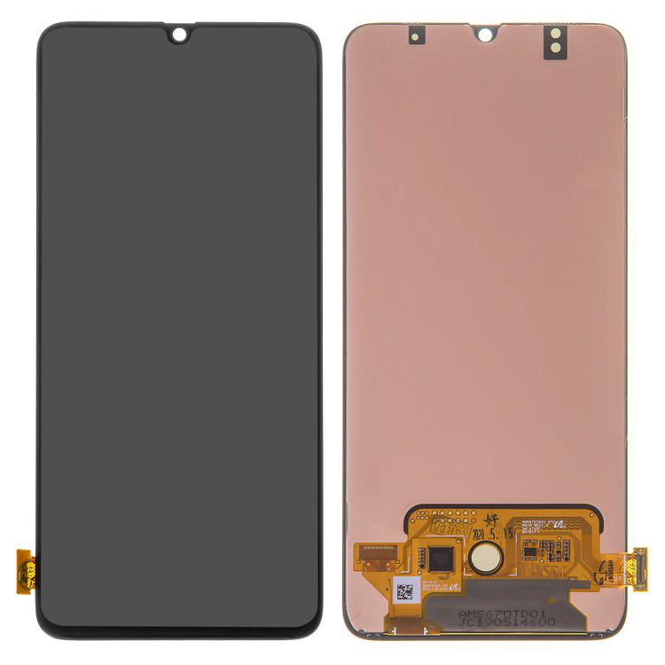 

Дисплей для Samsung A705 Galaxy A70, чорний, із сенсорним екраном, оригінал (переклеєне скло)
