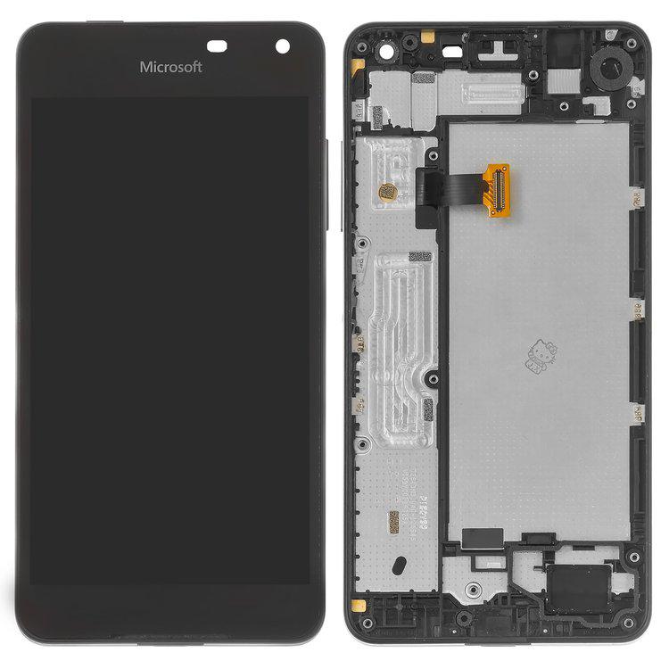 

Дисплей для Nokia 650 Lumia, чорний, із сенсорним екраном, з рамкою