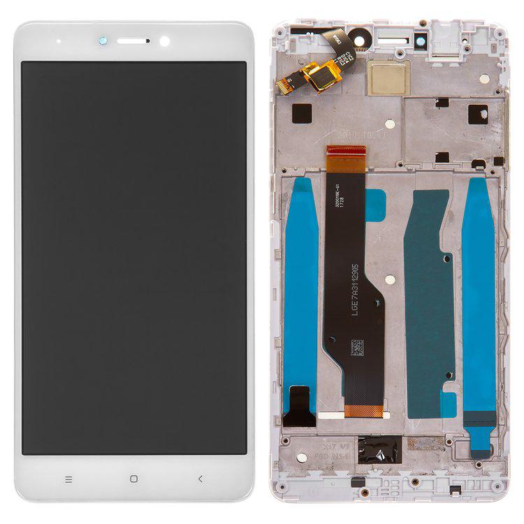 

Дисплей для Xiaomi Redmi Note 4X, білий, із сенсорним екраном, з рамкою, High Copy
