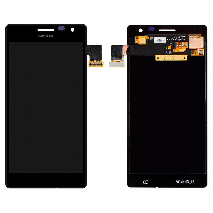 

Дисплей для Nokia 730 Lumia Dual Sim, чорний, із сенсорним екраном