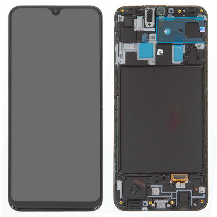 

Дисплей для Samsung A205 Galaxy A20, чорний, із сенсорним екраном, з рамкою, Original, сервісне опаковання, #GH82-19571A/GH82-19572A