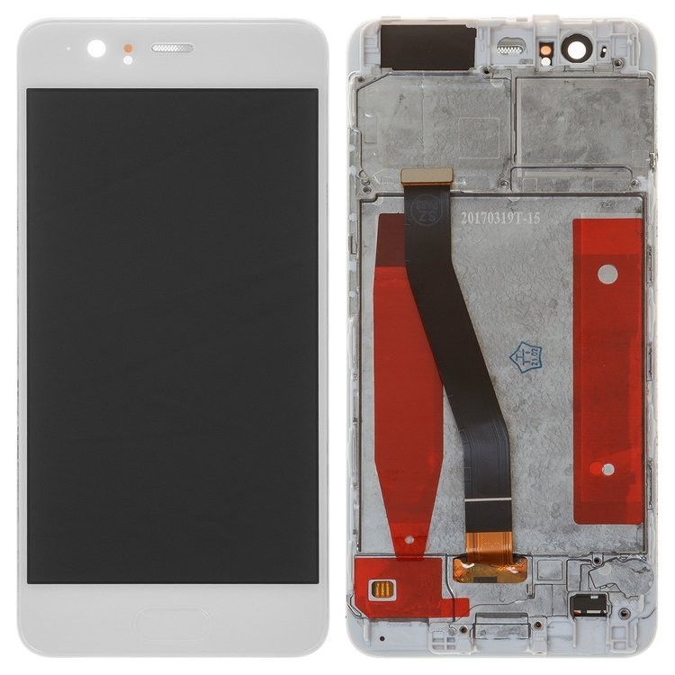 

Дисплей для Huawei P10, білий, із сенсорним екраном, з рамкою, High Copy, VTR-L29/VTR-L09