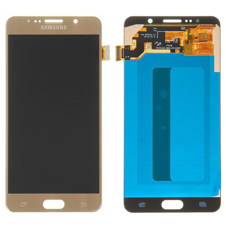 

Дисплей для Samsung N9200 Galaxy Note 5, N920C Galaxy Note 5, N920F Galaxy Note 5, золотистий, із сенсорним екраном, (OLED), High Copy