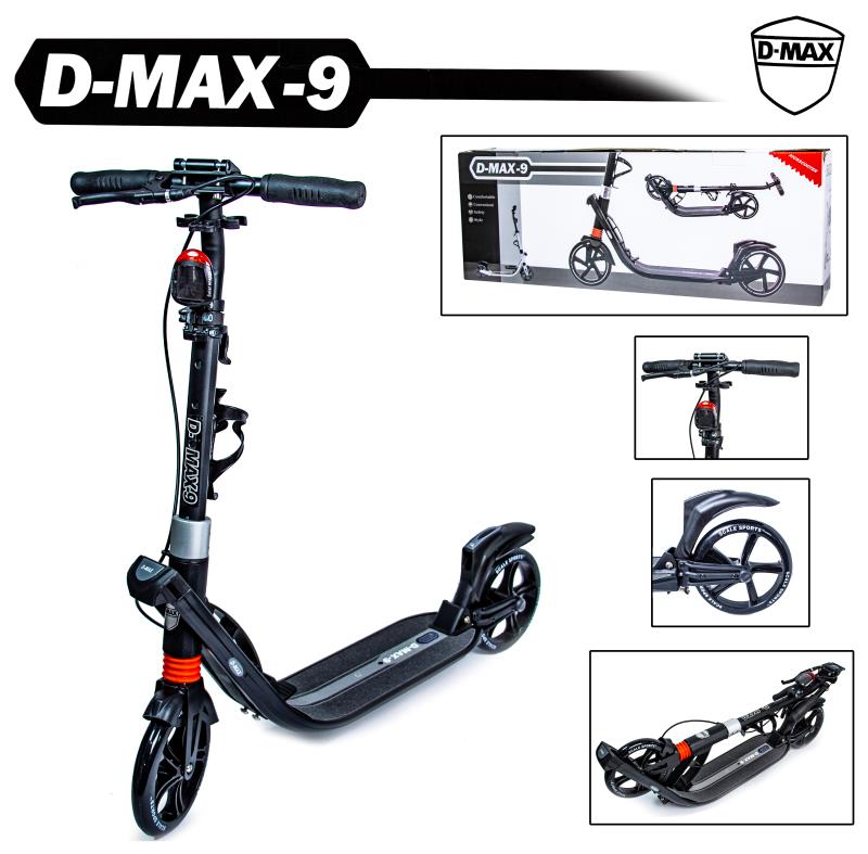 

Двухколесный самокат D-Max-9 Black Ручной тормоз