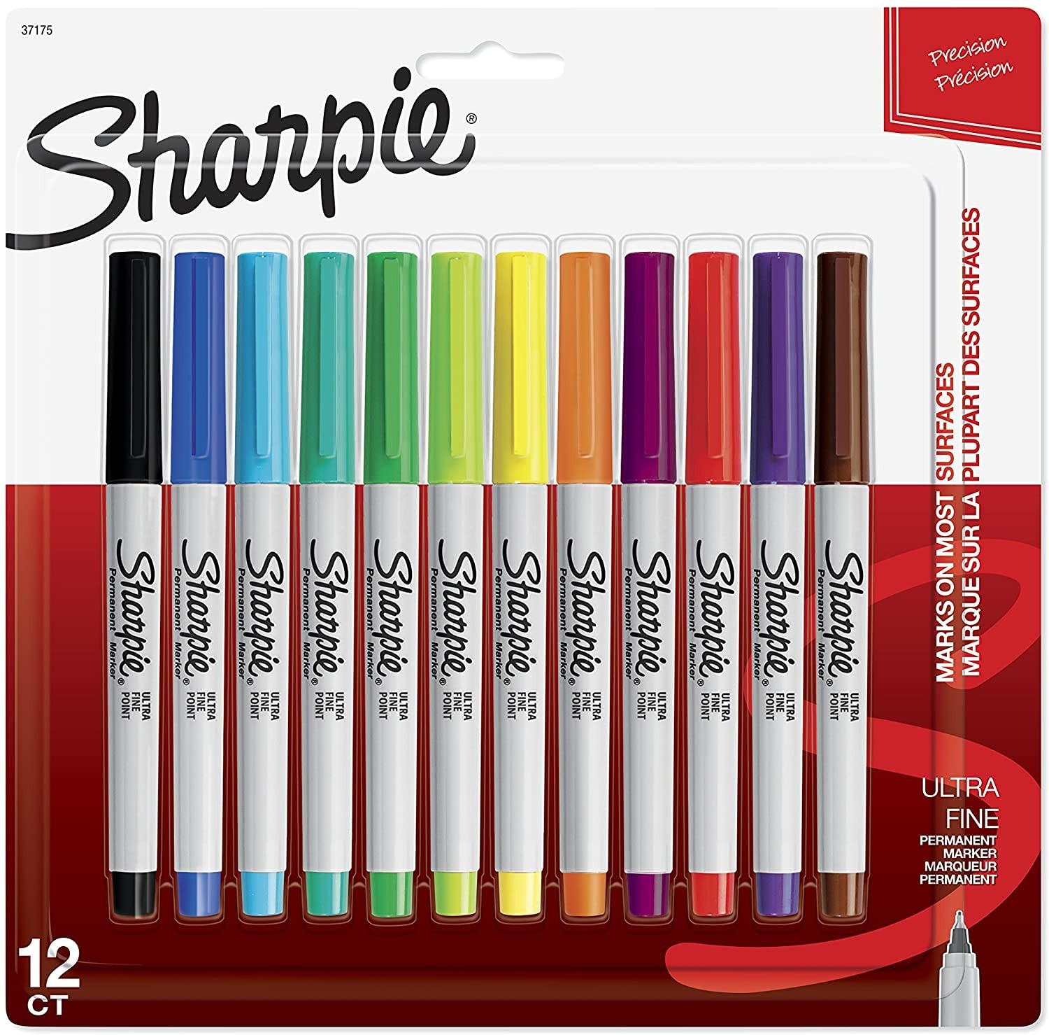 

Маркеры перманентные лайнеры Sharpie Permanent Markers, Ultra Fine Point 12 шт. (37175PP)