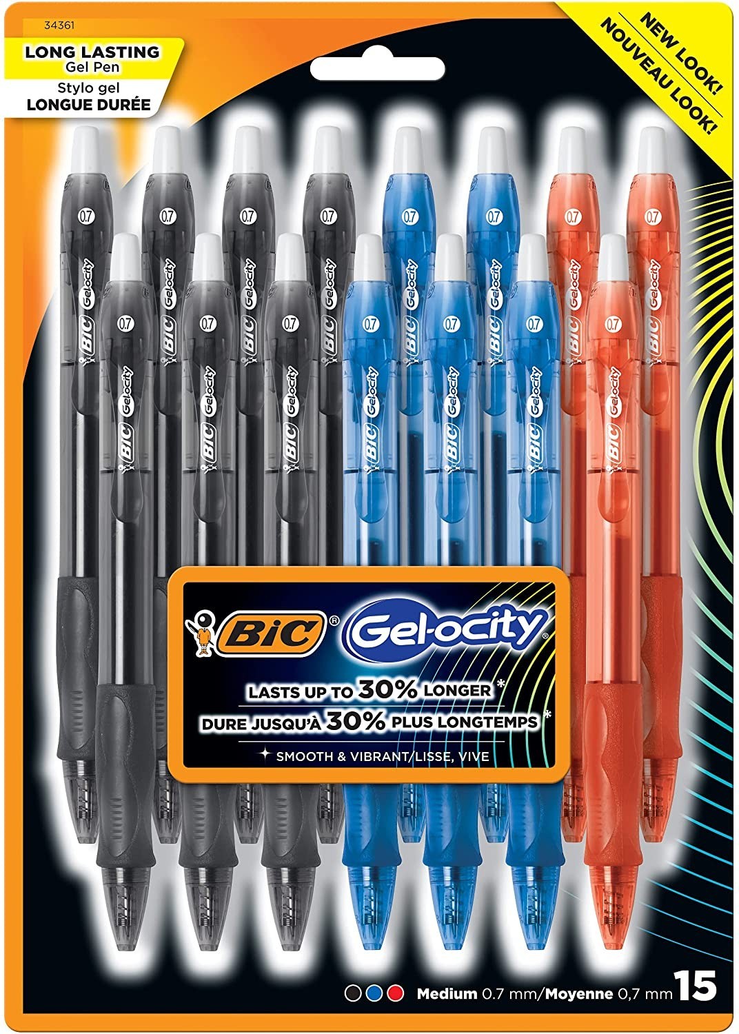 

Набор цветных гелевых ручек BIC Gel-ocity Original Retractable Gel Pen, 15 шт. автоматические (RLCP151-Ast)