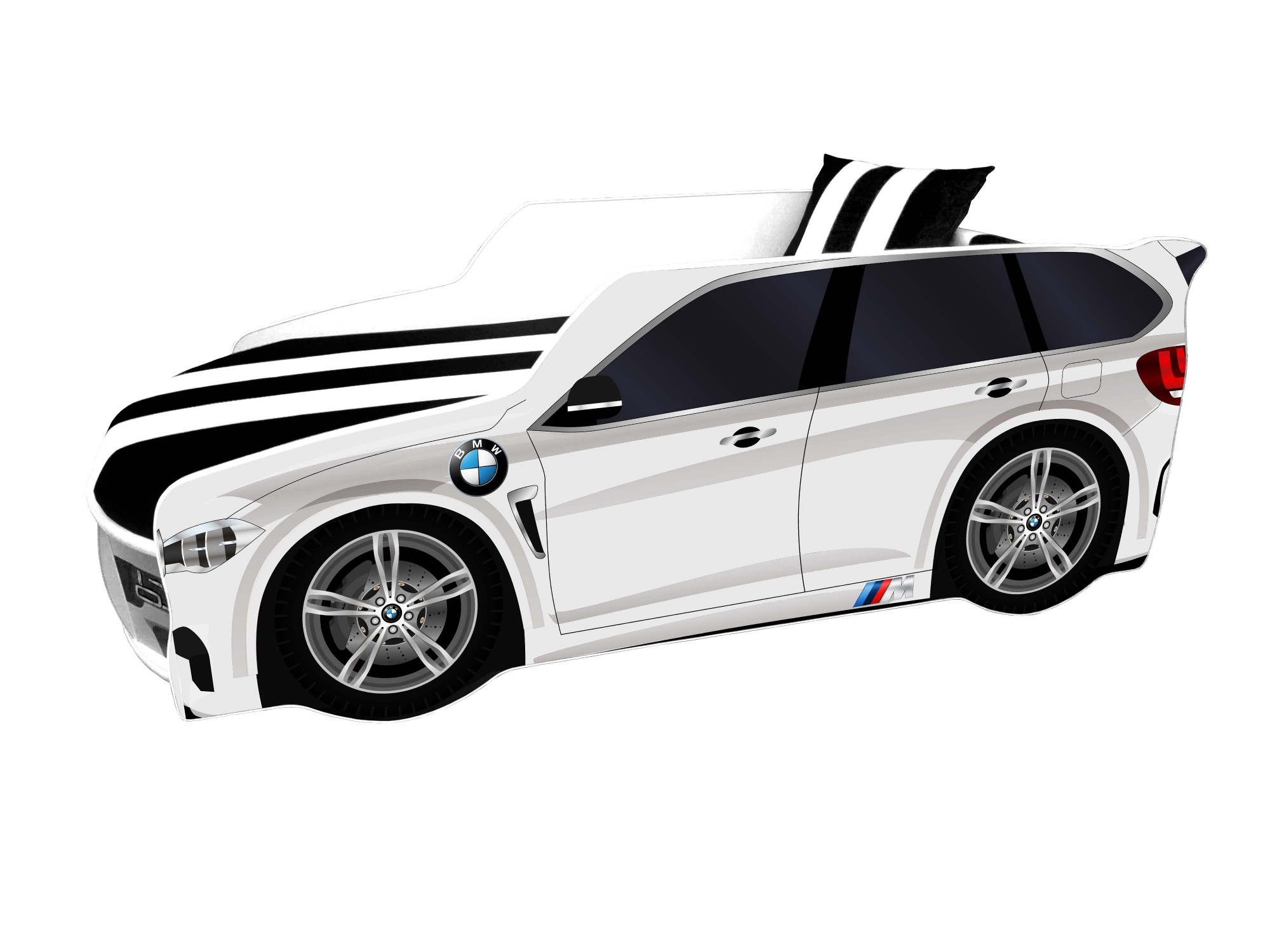 

Кровать машина с подъемным механизмом Viorina-Deko BMW Premium 80/180 белая