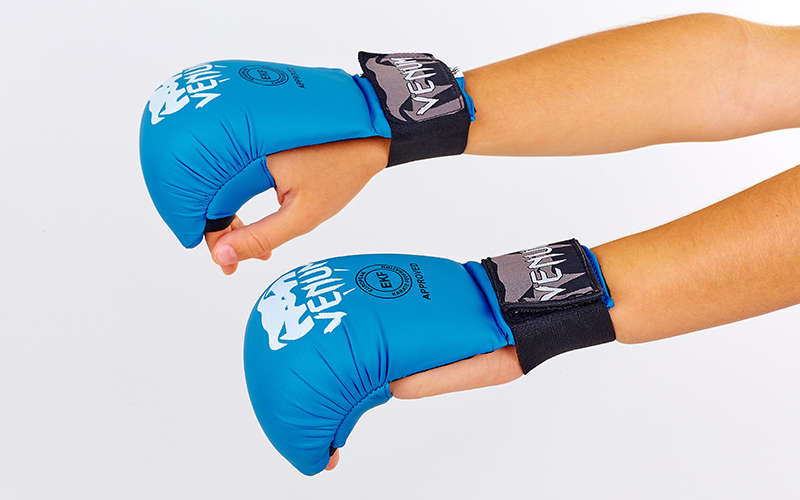 

Перчатки для каратэ Venum MITTS MA-5855 (PU, р-р M , манжет на резинке, синий)