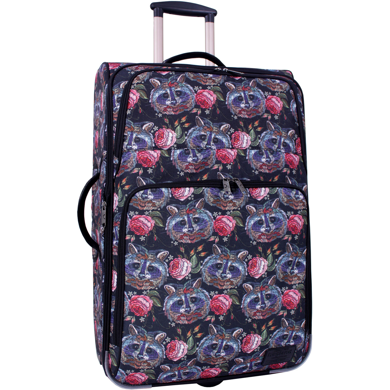

Чемодан большой Bagland Leon Raccoon in flowers, 70 л., 68х43х24 см., (С477-0037666274)