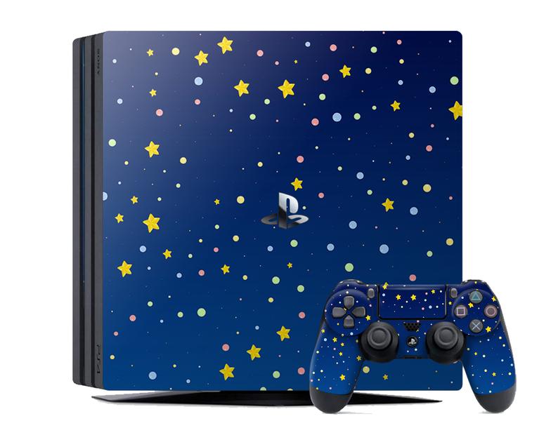 

Виниловая наклейка на Sony PlayStation PS4 Slim консоль и контроллер с принтом ночь, арт.700237