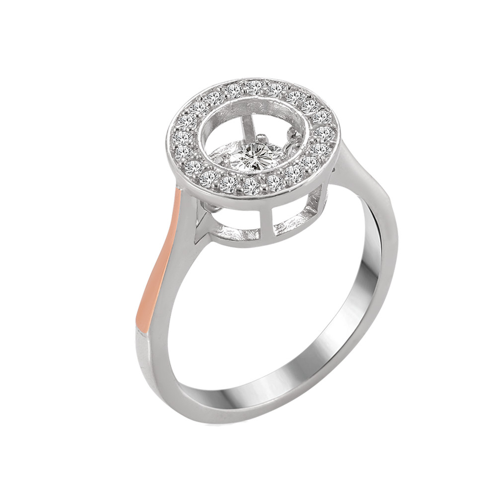 

Серебряное кольцо с золотом и куб. цирконием Rumba-10 GS-3503 р-18.5