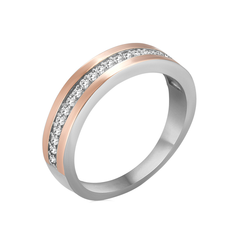 

Серебряное кольцо с золотом и фианитами Chudo-10 GS-3415 р-17.5