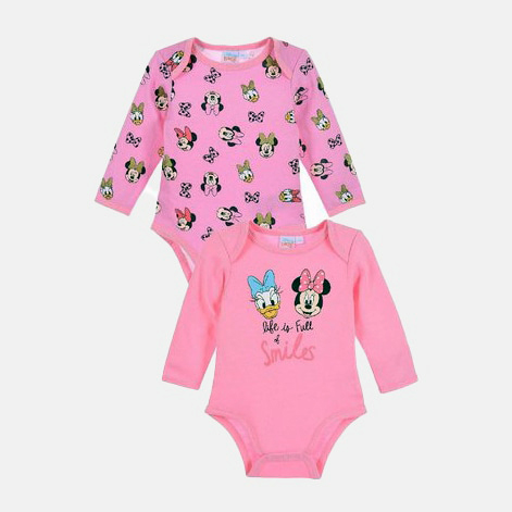 

Боди Disney Minnie HU0327 74 см 2 шт Светло-розовое