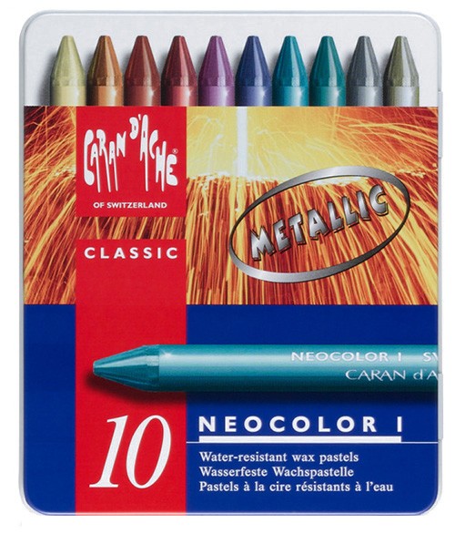 

Пастель воскова Caran d'Ache Neocolor l Metallic 10 штук