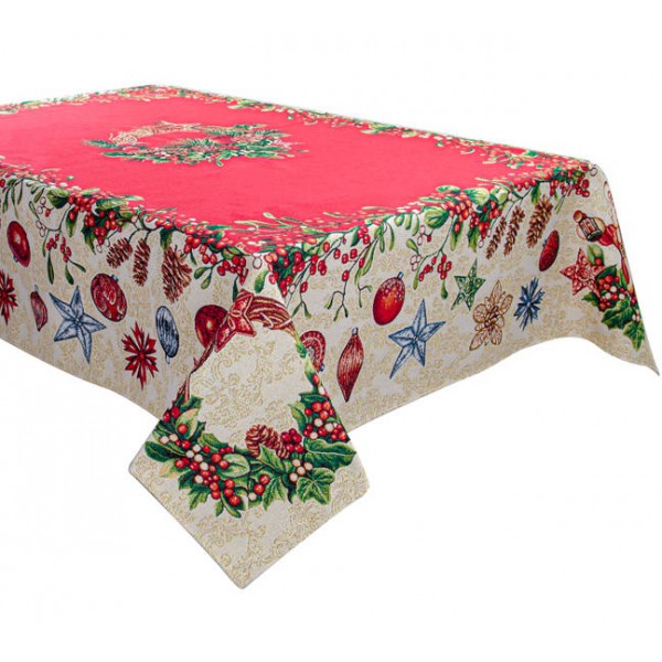 

Скатерть новогодняя гобеленовая Lefard Рождественские украшения 140х220 см