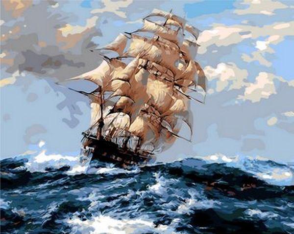

Картина по номерам Q1069 На всех парусах, 40x50 см., Mariposa